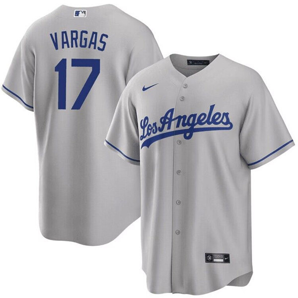 Personalized Men’s Los Angeles Dodgers #17 Miguel Vargas Gray Cool Base Stitched Baseball Jersey