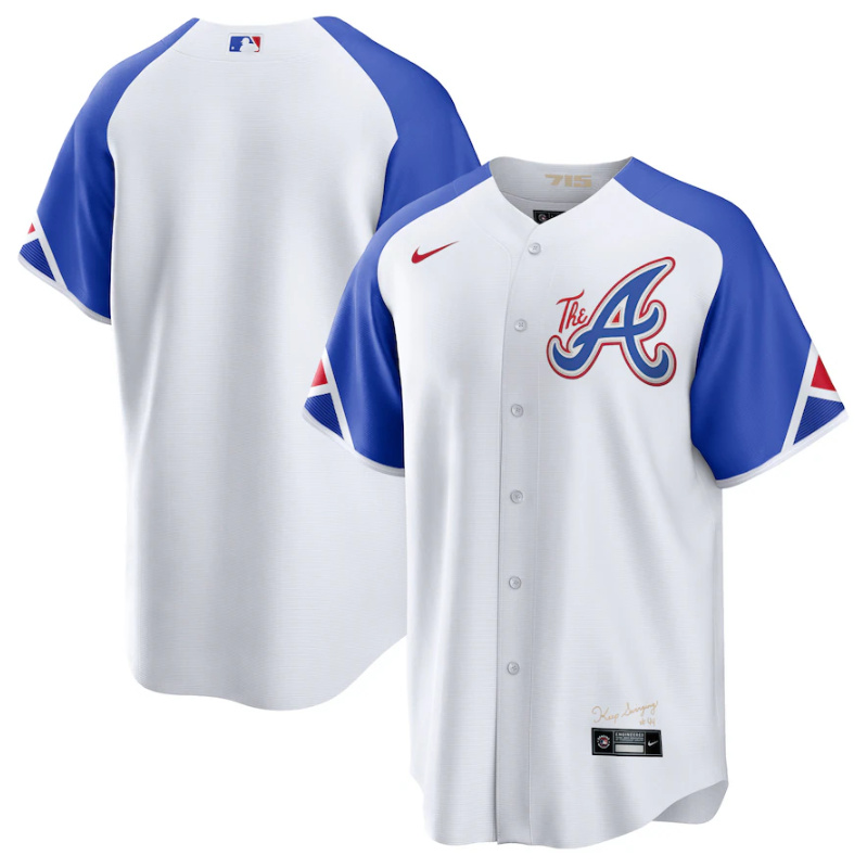Personalized Men’s Atlanta Braves Blank White 2023 City Connect Cool Base Stitched Baseball Jersey