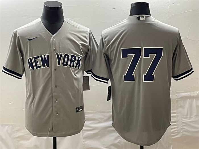 Personalized Men’s New York Yankees #77 Clint Frazier Gray Cool Base Stitched Jersey