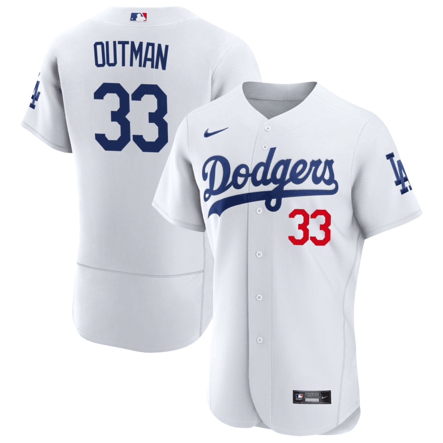 Personalized Men’s Los Angeles Dodgers #33 James Outman Flex Base Vargas blue Stitched Baseball Jersey