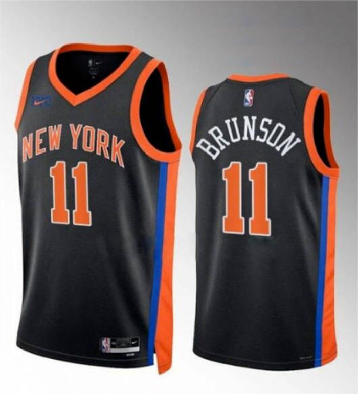 Personalized Men’s New Yok Knicks #11 Jalen Brunson Black Stitched Basketball Jersey