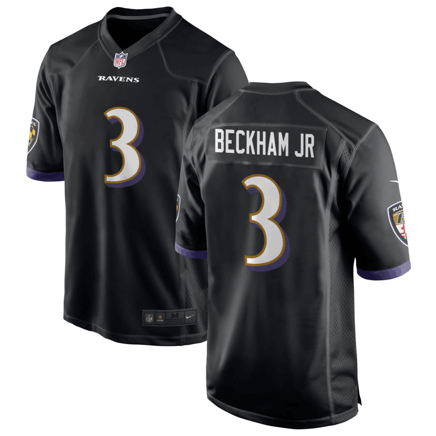 Personalized Men’s Baltimore Ravens #3 Beckham Jr Black NFL Limited Jerseys