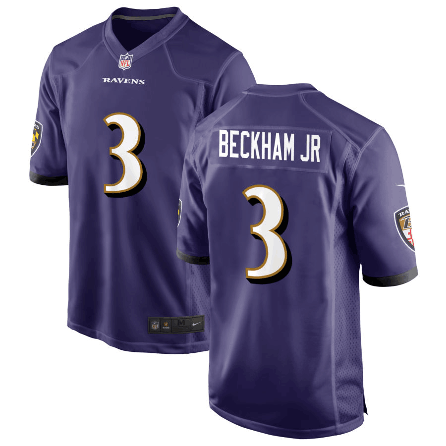 Personalized Men’s Baltimore Ravens #3 Beckham Jr Purple NFL Limited Jerseys
