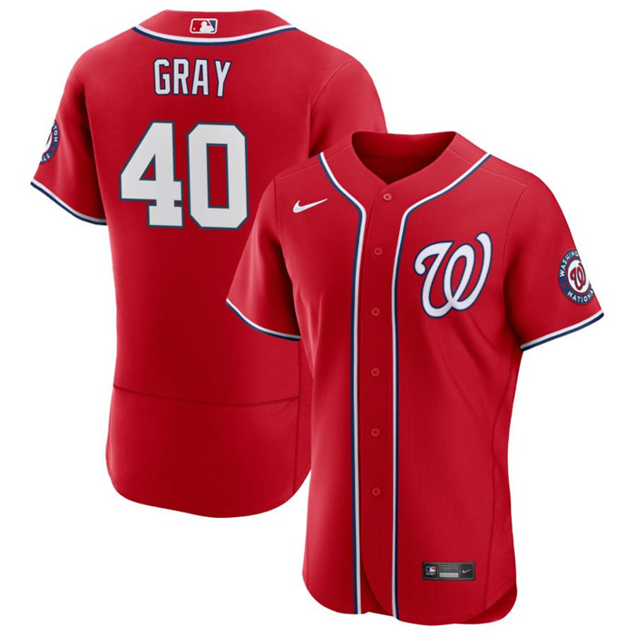 Personalized Men’s Washington Nationals #40 Josiah Gray Red Flex Base Stitched MLB Jersey