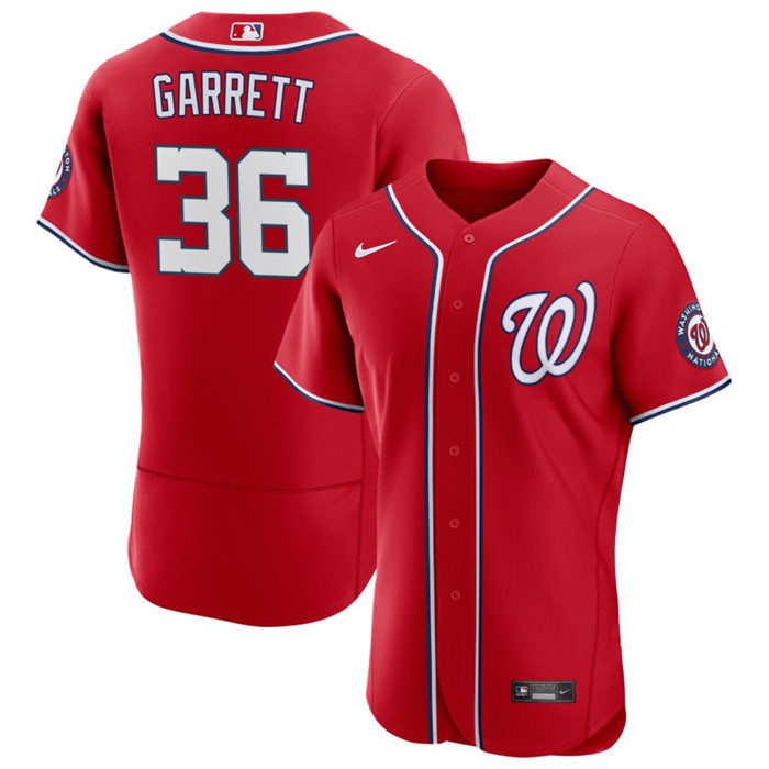 Personalized Men’s Washington Nationals #36 Stone Garrett Red Flex Base Stitched MLB Jersey