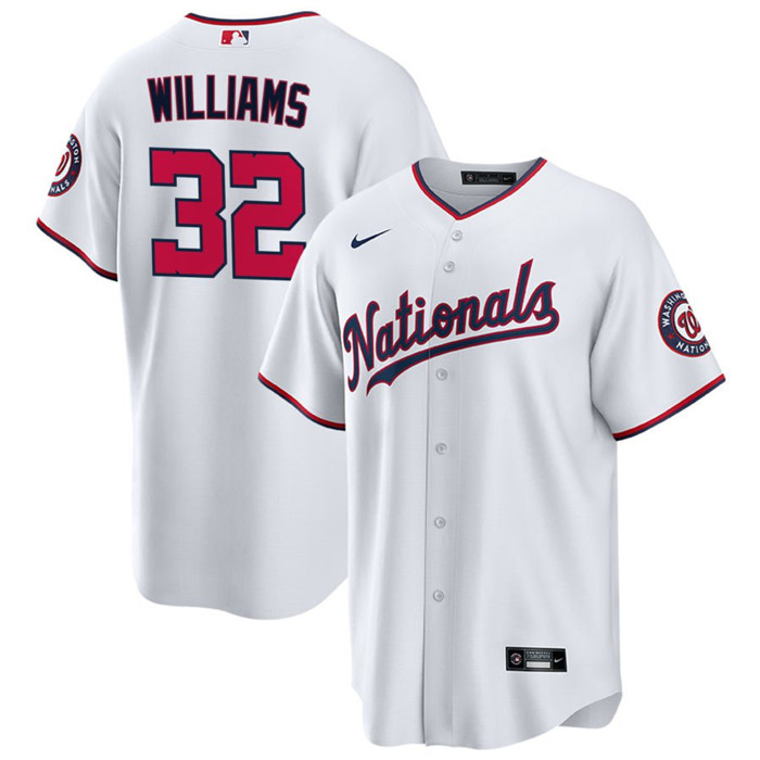 Personalized Men’s Washington Nationals #32 Trevor Williams White Cool Base Stitched Baseball Jersey