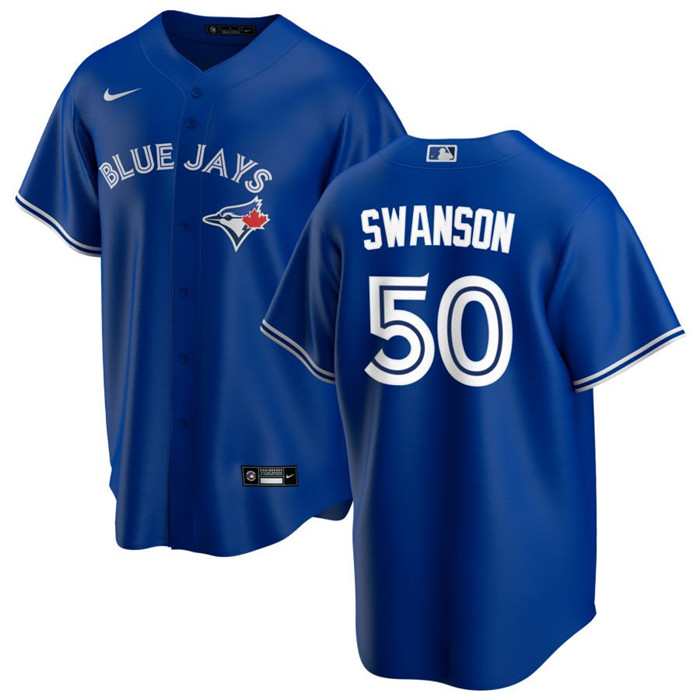 Personalized Men’s Toronto Blue Jays #50 Erik Swanson Royal Cool Base Stitched Jersey