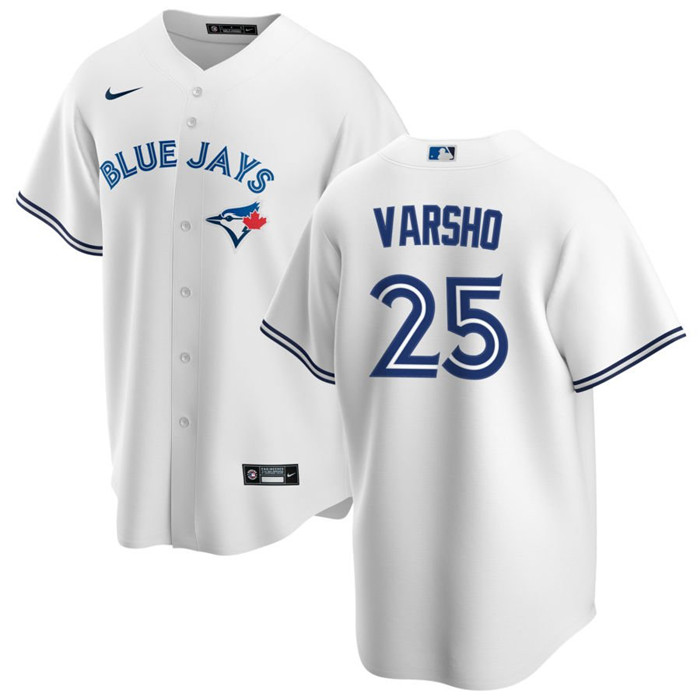 Personalized Men’s Toronto Blue Jays #25 Daulton Varsho White Cool Base Stitched Jersey