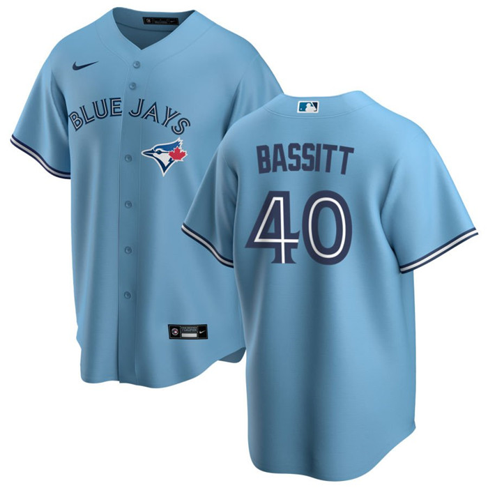 Personalized Men’s Toronto Blue Jays #40 Chris Bassitt Light Blue Cool Base Stitched Jersey