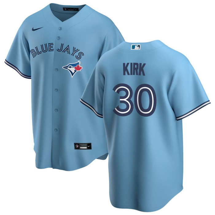 Personalized Men’s Toronto Blue Jays #30 Alejandro Kirk Light Blue Cool Base Stitched Jersey