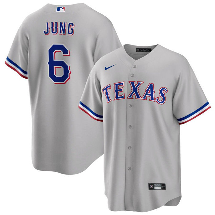 Personalized Men’s Texas Rangers #6 Josh Jung Grey Cool Base Stitched Baseball Jersey