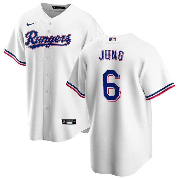 Personalized Men’s Texas Rangers #6 Josh Jung White Cool Base Stitched Baseball Jersey