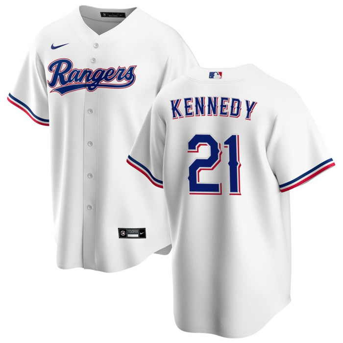 Personalized Men’s Texas Rangers #21 Ian Kennedy White Cool Base Stitched Baseball Jersey