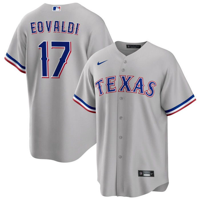 Personalized Men’s Texas Rangers #17 Nathan Eovaldi Grey Cool Base Stitched Baseball Jersey