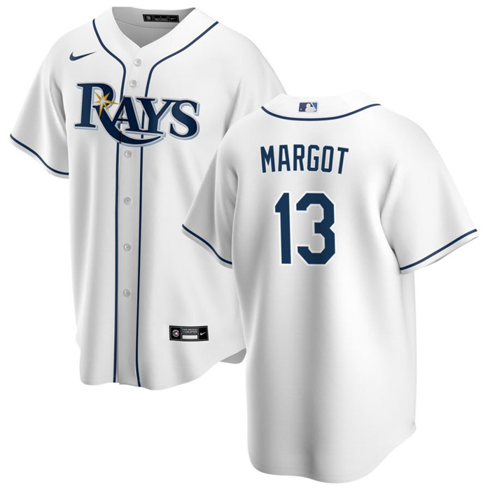 Personalized Men’s Tampa Bay Rays #13 Manuel Margot White Cool Base Stitched Baseball Jersey