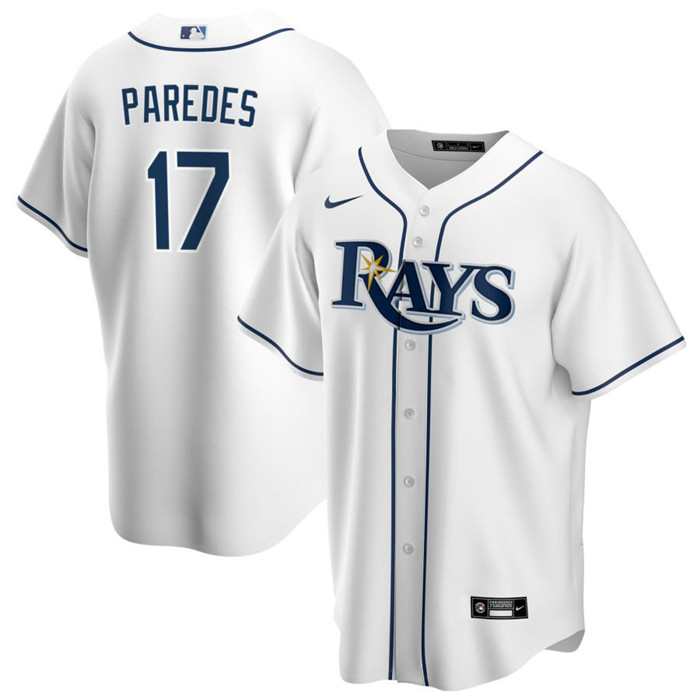 Personalized Men’s Tampa Bay Rays #17 Isaac Paredes White Cool Base Stitched Baseball Jersey
