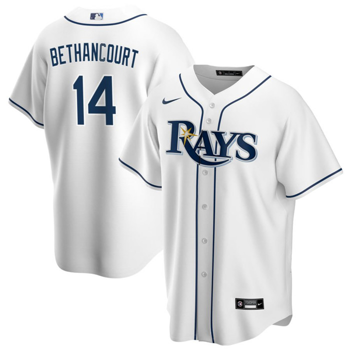 Personalized Men’s Tampa Bay Rays #14 Christian Bethancourt White Cool Base Stitched Baseball Jersey