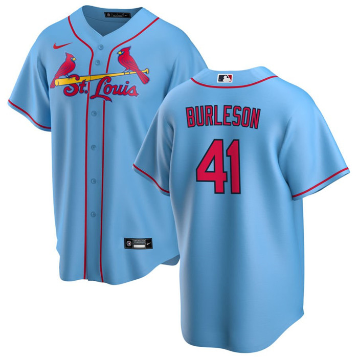 Personalized Men’s St. Louis Cardinals #41 Alec Burleson Blue Cool Base Stitched Jersey