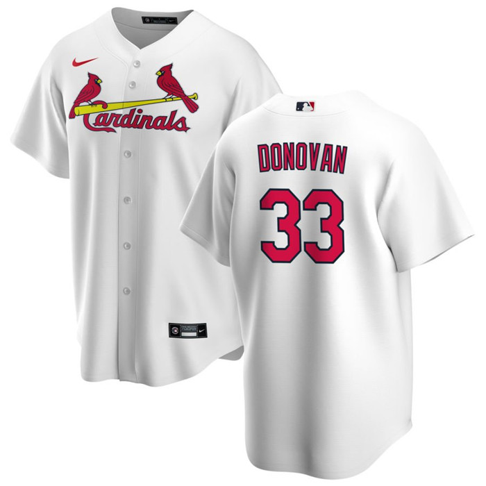 Personalized Men’s St. Louis Cardinals #33 Brendan Donovan White Cool Base Stitched Jersey