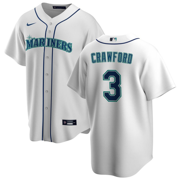 Personalized Men’s Seattle Mariners #3 J.P. Crawford White Cool Base Stitched Jersey