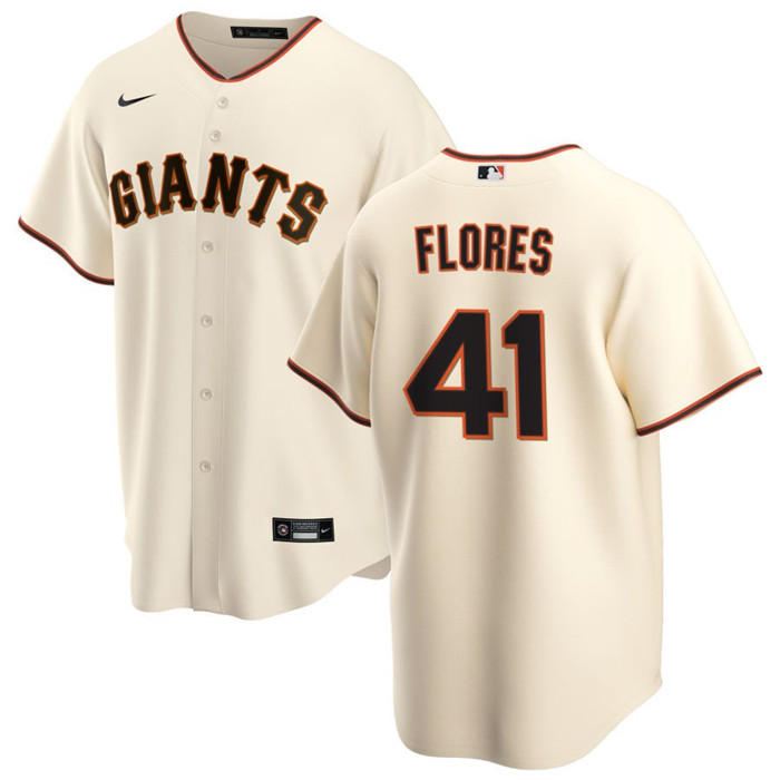 Personalized Men’s San Francisco Giants #41 Wilmer Flores Cream Cool Base Stitched Jersey