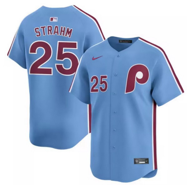 Personalized Men’s Philadelphia Phillies #25 Matt Strahm Light Blue Alternate MLB Limited Jersey