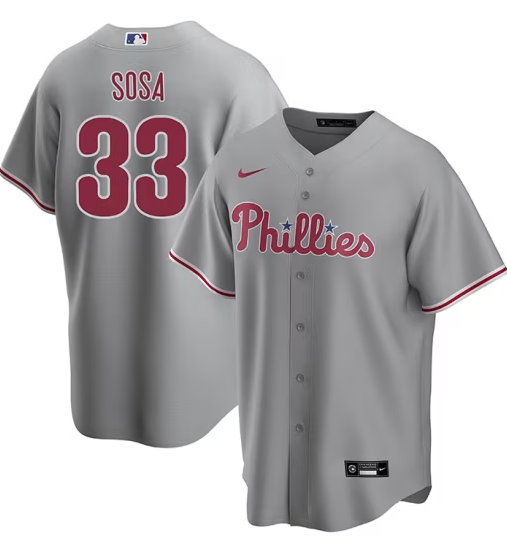 Personalized Men’s Edmundo Sosa #33 Philadelphia Phillies Grey Jerseys