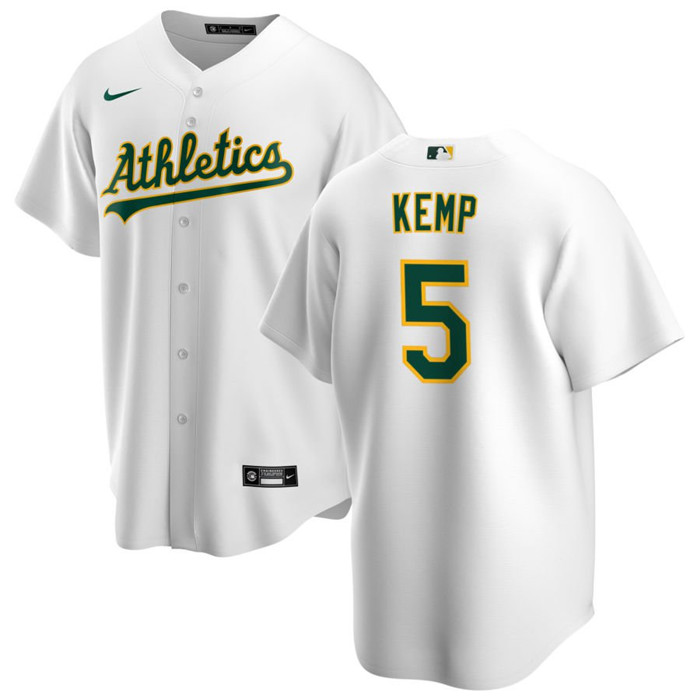 Personalized Men’s Oakland Athletics #5 Tony Kemp White Cool Base Stitched Jersey