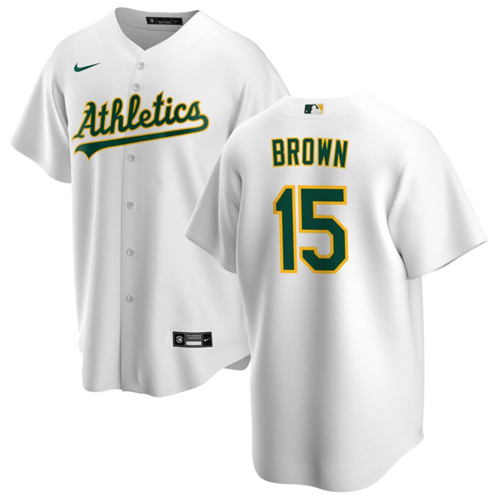 Personalized Men’s Oakland Athletics #15 Seth Brown White Cool Base Stitched Jersey