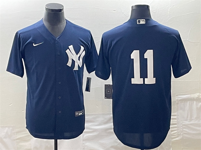 Personalized Men’s New York Yankees #11 Anthony Volpe Navy Cool Base Stitched Baseball Jersey