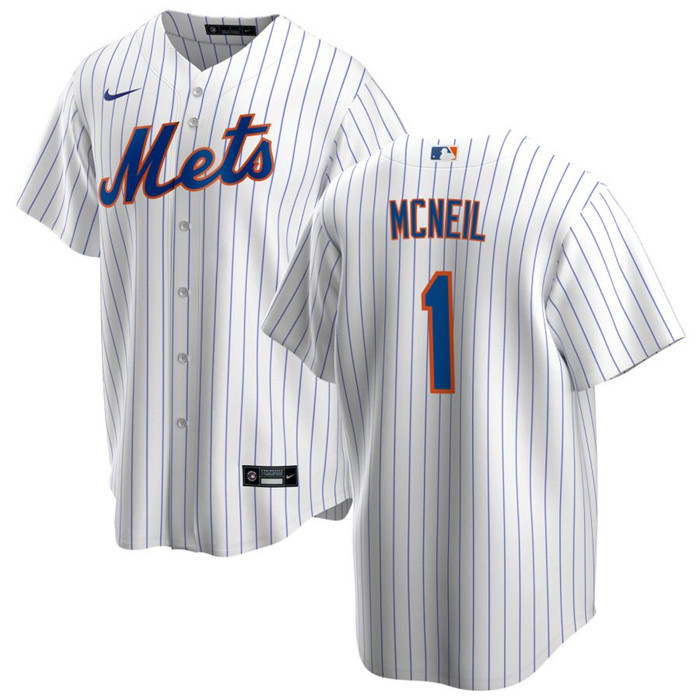 Personalized Men’s New York Mets #1 Jeff McNeil White Cool Base Stitched Jersey