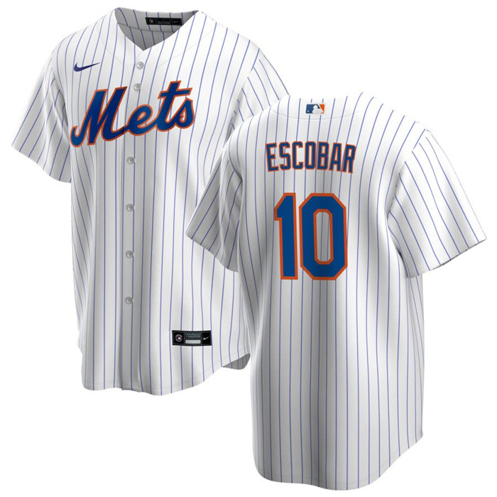 Personalized Men’s New York Mets #10 Eduardo Escobar White Cool Base Stitched Jersey