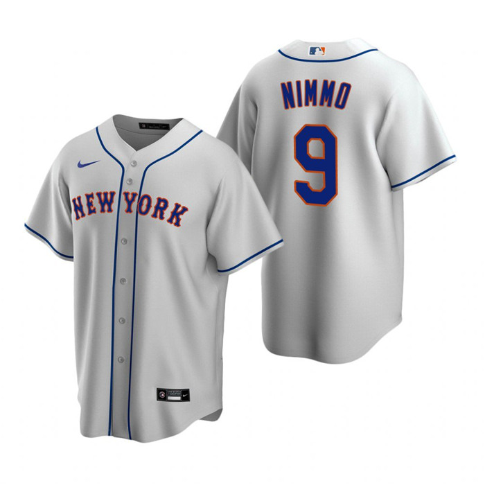 Personalized Men’s New York Mets #9 Brandon Nimmo Grey Cool Base Stitched Baseball Jersey