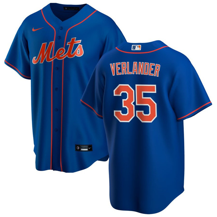 Personalized Men’s New York Mets #35 Justin Verlander Royal Cool Base Stitched Baseball Jersey
