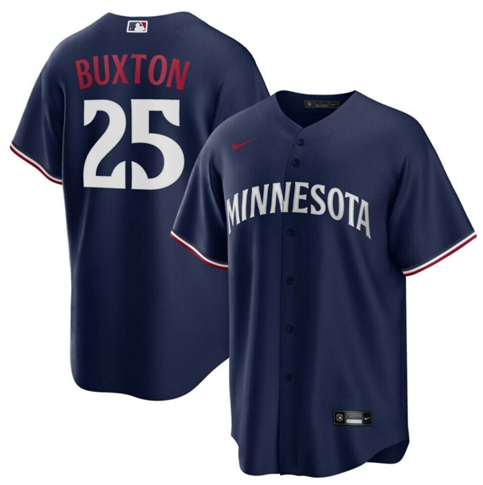 Personalized Men’s Minnesota Twins #25 Byron Buxton Navy Cool Base Stitched Jersey