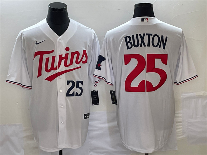 Personalized Men’s Minnesota Twins #25 Byron Buxton White Cool Base Stitched Jersey