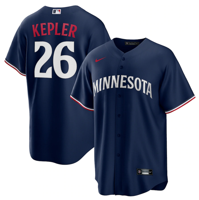 Personalized Men’s Minnesota Twins #26 Max Kepler Navy Cool Base Stitched Baseball Jersey