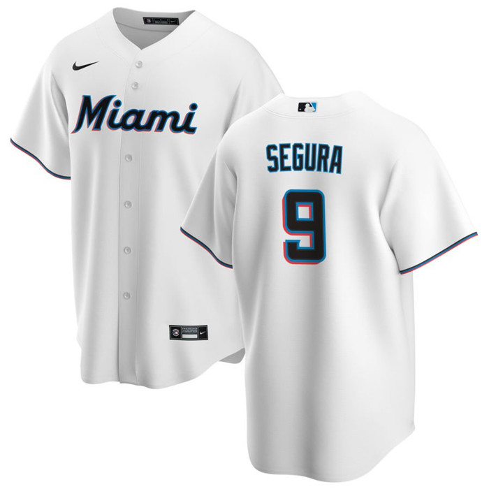 Personalized Men’s Miami Marlins #9 Jean Segura White Cool Base Stitched Baseball Jersey