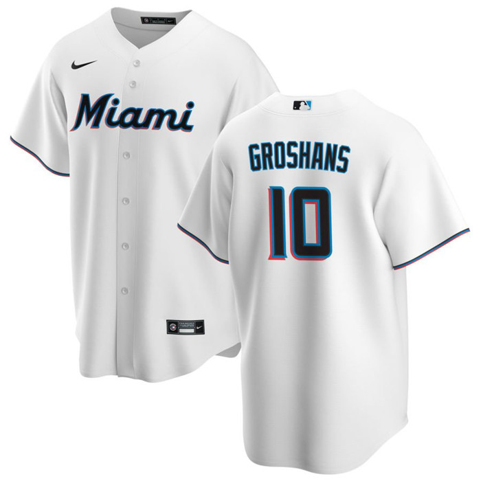 Personalized Men’s Miami Marlins #10 Yuli Gurriel White Cool Base Stitched Baseball Jersey