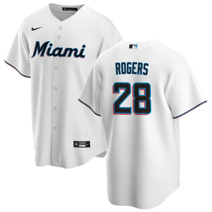 Personalized Men’s Miami Marlins #28 Trevor Rogers White Cool Base Stitched Baseball Jersey
