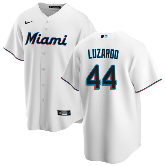Personalized Men’s Miami Marlins #44 Jesu00fas Luzardo White Cool Base Stitched Baseball Jersey