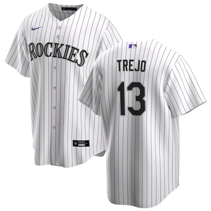 Personalized Men’s Colorado Rockies #13 Alan Trejo White Stitched Baseball Jersey