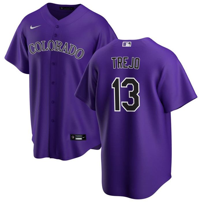 Personalized Men’s Colorado Rockies #13 Alan Trejo Purple Stitched Baseball Jersey