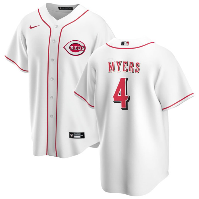Personalized Men’s Cincinnati Reds #4 Wil Myers White Cool Base Stitched Baseball Jersey