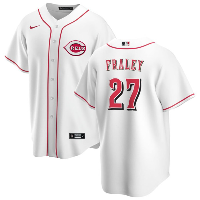 Personalized Men’s Cincinnati Reds #27 Jake Fraley White Cool Base Stitched Baseball Jersey