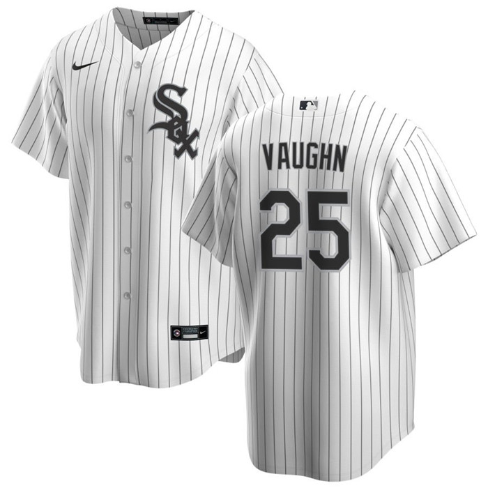 Personalized Men’s Chicago White Sox #25 Andrew Vaughn White Cool Base Stitched Jersey