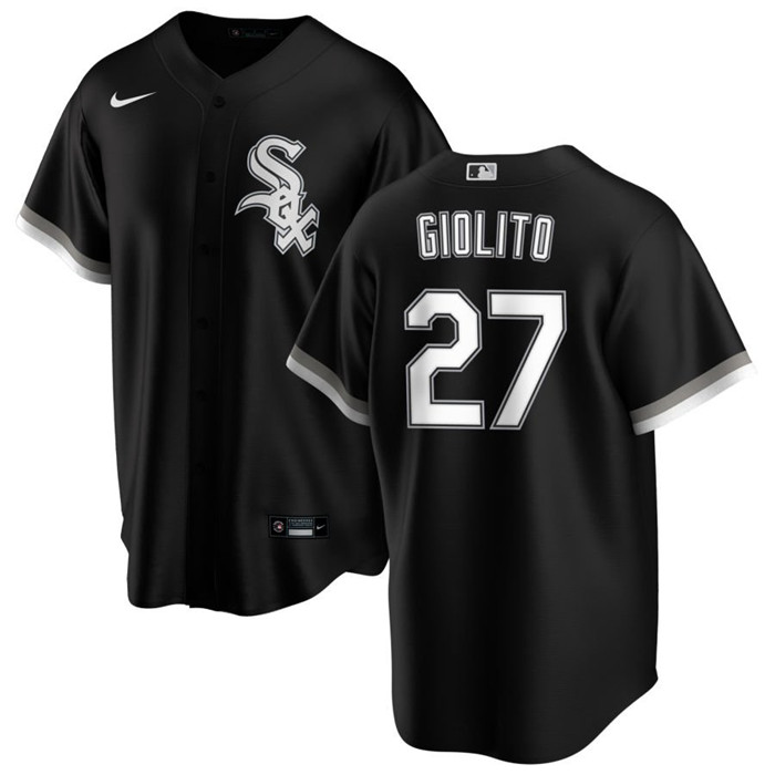 Personalized Men’s Chicago White Sox #27 Lucas Giolito Black Cool Base Stitched Jersey