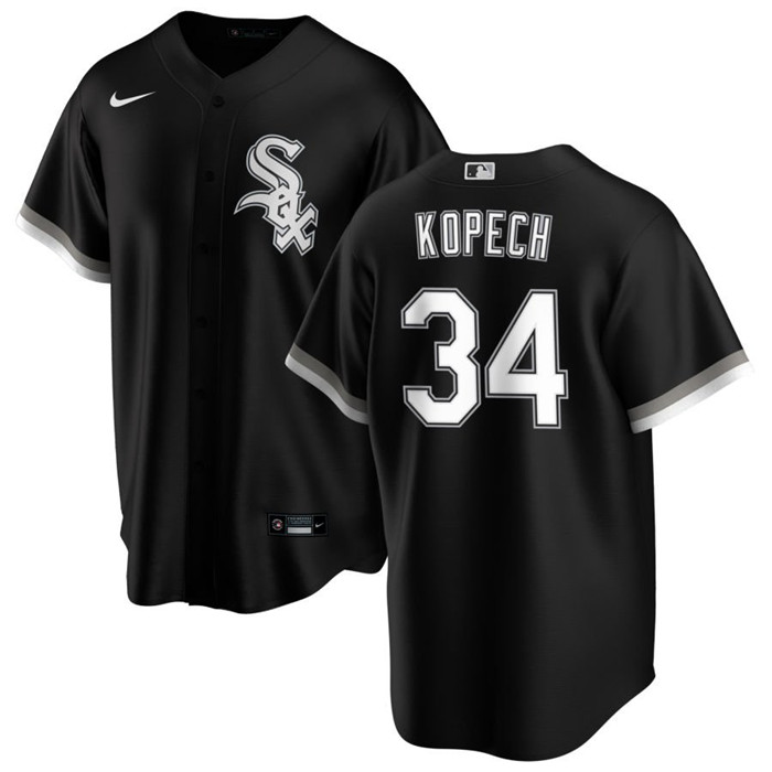 Personalized Men’s Chicago White Sox #34 Michael Kopech Black Cool Base Stitched Jersey
