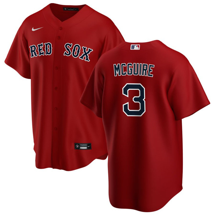 Personalized Men’s Boston Red Sox #3 Reese McGuire Red Cool Base Stitched Baseball Jersey