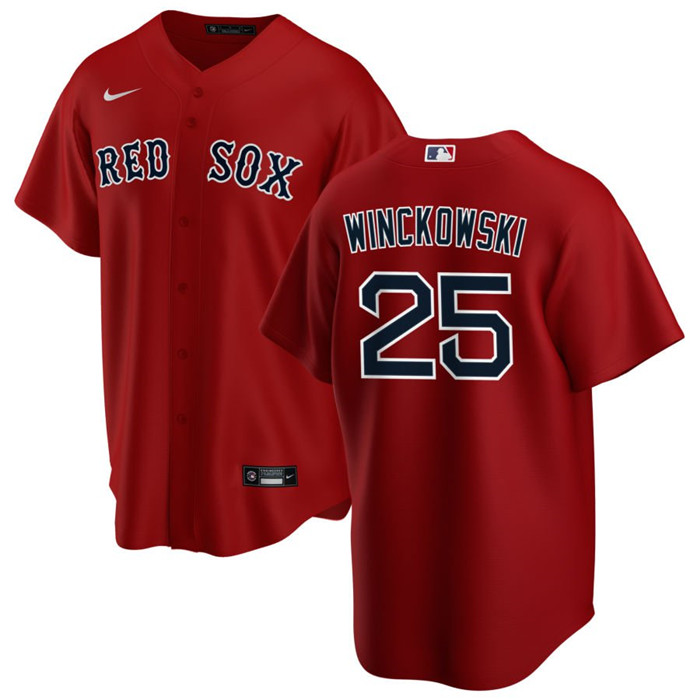 Personalized Men’s Boston Red Sox #25 Josh Winckowski Red Cool Base Stitched Baseball Jersey